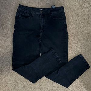 Curve Appeal Essential Skinny Tummy Control Black Skinny Jeans in size 10/30